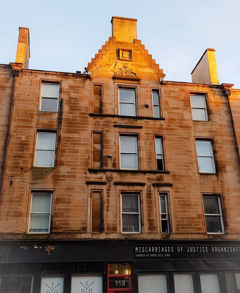 Warm evening light on a traditional Glasgow sandstone tenement
